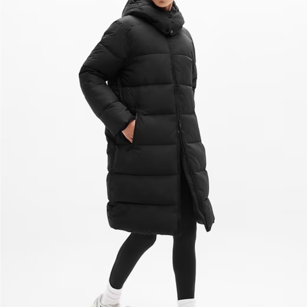 BRAND NEW Athleta Black Stratus Puffer Parka size Small